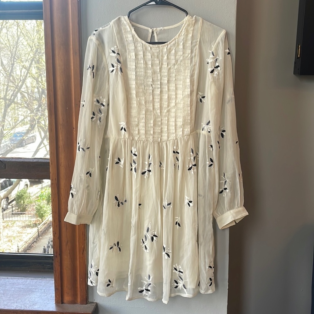 Never been worn with tags Feather Bone by Anthropologie ivory dress
